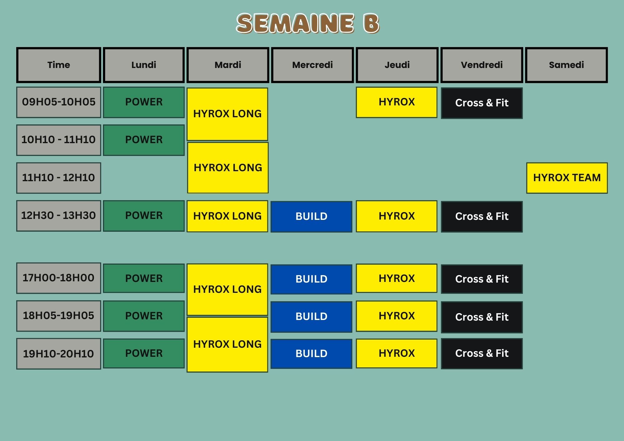 Planning Semaine 2